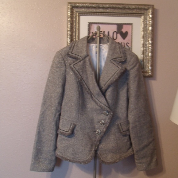 Cache Gray Shimmer Blazer - Picture 2 of 7